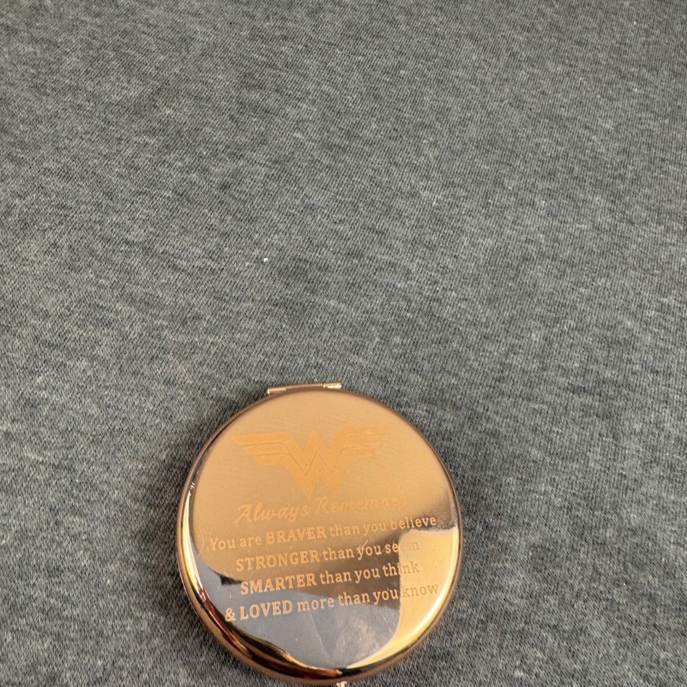 Wonder Woman‎ Rose Gold Compact Mirror Inspirational Quote